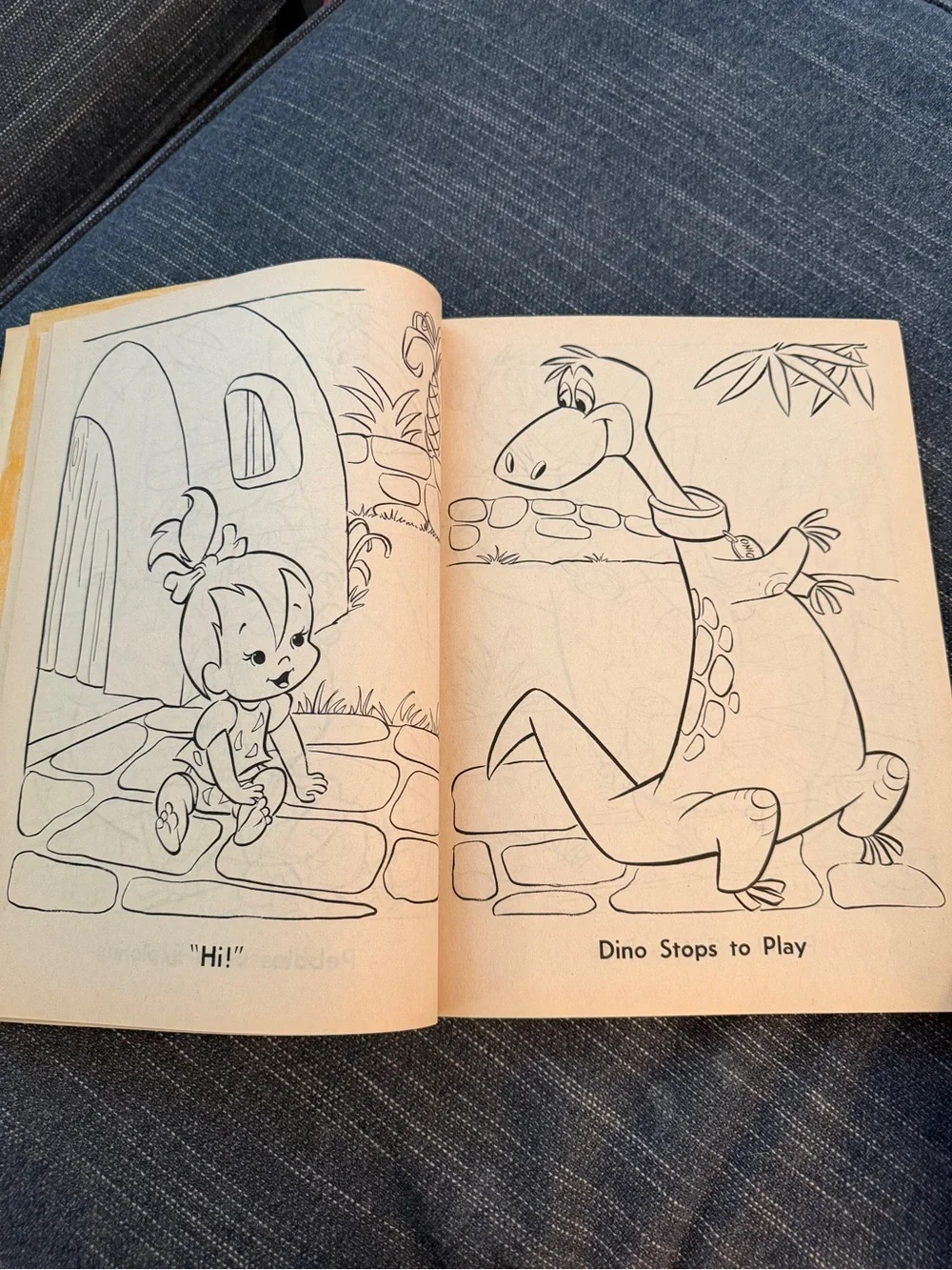 Vintage 1990 Flintstones Coloring Book Hanna Barbera Fred Wilma Pebbles